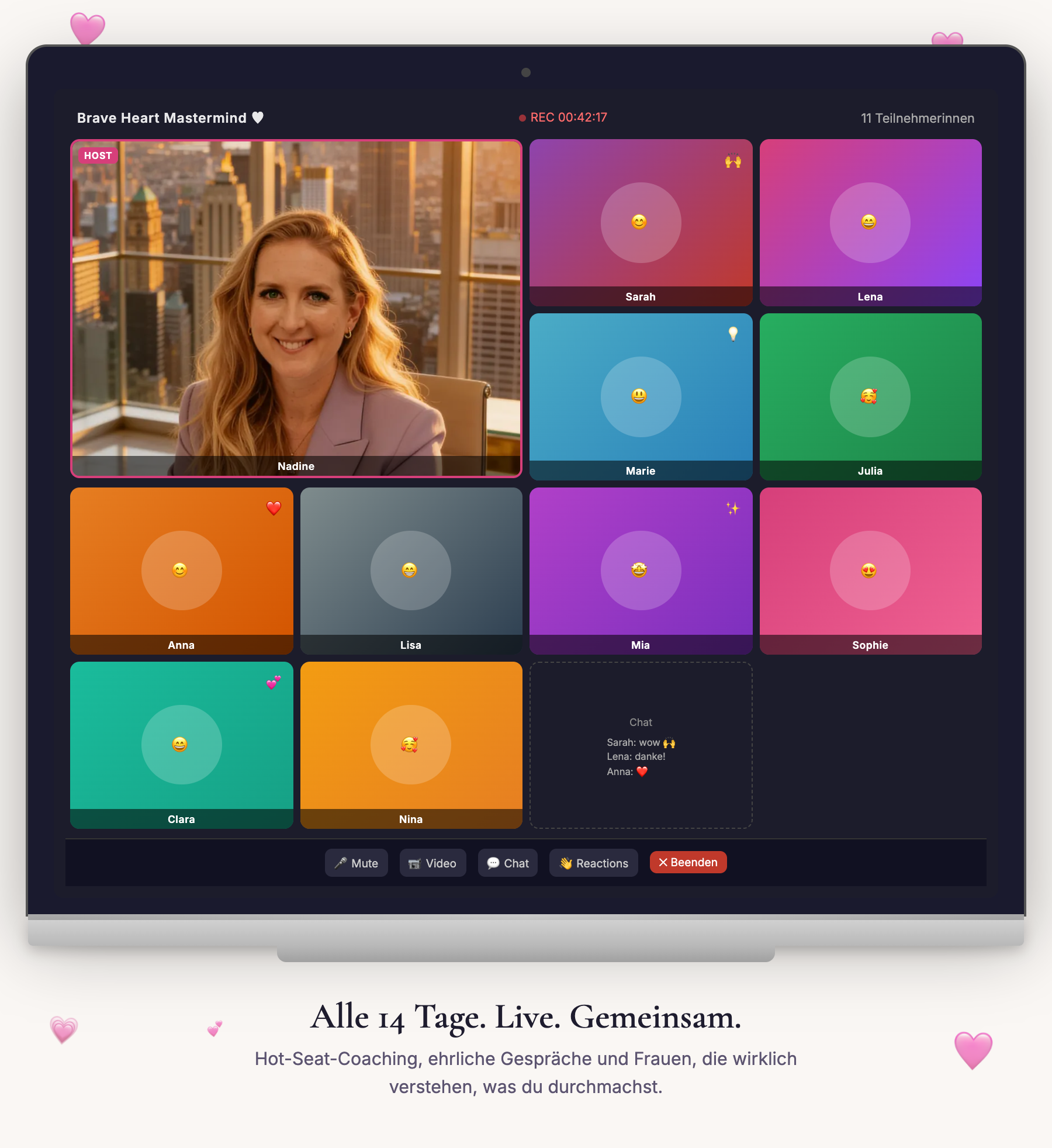 Brave Heart Mastermind Zoom-Call Mockup